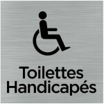 Pictogramme toilettes handicap�s (q1050). signalisation porte 150 x 150 mm. autocollant souple ou plaque ...