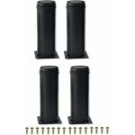 Pi�ces 15 cm noir en acier inoxydable r�glable en m�tal pieds de meubles pour armoire pieds de table ...