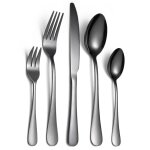 Pice dtache pour barbecue et plancha, ensemble de couverts en acier inoxydable, lot de 5, noir