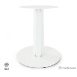Pied central deco - gem pour table haute en acier finition poxy blanc  visser, h. 71 cm