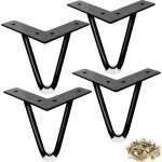 Pieds de meubles, 25 cm, noirs, pour tables basses, armoires basses, meubles tv, pieds de meubles en ...
