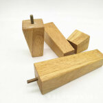 Pied de meuble 4pcs pieds de meuble bois droit 5cm lot de pieds table basse bois, avec vis tapis antid�rapant ...