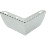 Pied de meuble d'angle, chrom� argent�, hauteur 5, 5 cm
