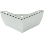 Pied de meuble d'angle, chrom� argent�, hauteur 5, 5 cm