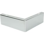 Pied de meuble d'angle, chrom� argent�, hauteur 5, 5 cm