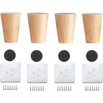 Pieds de meubles en bois ulisem, lot de 4 pieds de canap� en bois massif, pieds de lit en bois, pieds ...