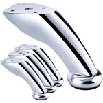 Pieds de meubles en fer chrom�, 4 pi�ces, design �l�gant pour canap�, table basse (9, 5 cm, argent)