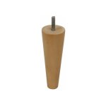 Pied de meuble conique fixe htre brut blanc / beige, 15 cm - cime