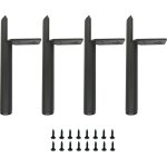 Pieds de meubles en m�tal noir de 13 cm, pieds de table en m�tal, capacit� de charge jusqu'� 800 kg, ...