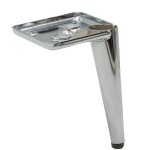 Pied de meuble pin argent chrom� hauteur 13 cm