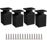 Pieds de meubles r�glables noirs, pieds d'armoire 4 pi�ces 50 mm hauteur r�glable 0 - 20 mm pieds de ...