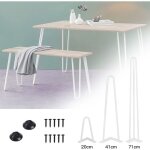 Pied plan de travail haloyo®, 41 cm pied table haute, avec vis & protège pieds, 4pcs, blanc Pied plan de travail haloyo®, 41 cm pied table haute, avec vis & protège pieds, 4pcs, blanc