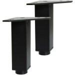 Pieds r�glables - jeu de 2 pieds r�glables pour meuble de salle de bain - noir mat