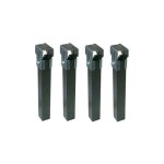 Pieds pour sommier 35x35 noir haut 25 cm set 39002