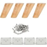 Pieds de table en bois de 10 cm lot de 4 pieds de meubles en bois massif inclin�s coniques avec plaques ...