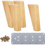 Pieds de table en bois de 15 cm lot de 4 pieds de meubles en bois massif inclin�s coniques avec plaques ...