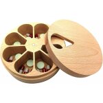 Pilulier 7 jours bote  pilules ronde en bois bote  mdicaments distributeur hebdomadaire bote de ...