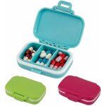 Pilulier portable avec 3 compartiments amovibles pour le voyage, petite bo�te de transport de m�dicaments ...