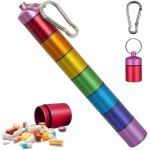 Pilulier semainier, bo�te � medicament portable amovibles, impermable boite � pilules m�tal, pilulier ...
