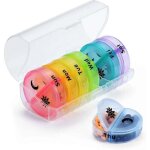 Pilulier semainier matin et soir, grand pilluliers medicaments 7 jours 14 compartiments pilulier hebdomadaire ...