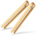 Pinces en bois de bambou, pinces � grille - pain, b�tonnets de cuisson pour salades, barbecue, grillades, ...