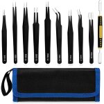 Pince brucelle, pincette de precision kit pince a epiler esd, brucelles antistatiques brucelles coudes ...