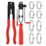 Pince collier ensemble, pince colliers cardan, comprend 2 outils, 8 bandes de sertissage, convient � ...