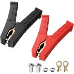 Pinces crocodile robustes en cuivre pur 500a pinces de chargeur de batterie de voiture 2pcs pinces crocodile ...