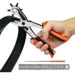 Pince perforatrice, pince perforatrice cuir 6 tailles de poin�on interchangeables et poin�on rotatif, ...