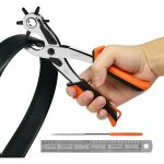 Pince perforatrice, pince perforatrice cuir 6 tailles de poinon interchangeables et poinon rotatif, ...