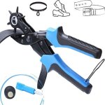 Pince � perforer le cuir professionnelle, outil de perforation rotatif avec 6 porte - matrices en acier ...