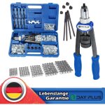 Pince  riveter manuelle avec mandrins m5 m6 m8 m10 m12 et 150pcs de rivets