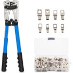Pinces à sertir + 60 cosses professionnel kit - awg 10 - 0, 6 / 10 / 16 / 25 / 35 / 50 mm² teeno, pince ... Pinces à sertir + 60 cosses professionnel kit - awg 10 - 0, 6 / 10 / 16 / 25 / 35 / 50 mm² teeno, pince ...
