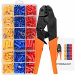 Pince à sertir à cliquet avec 700 cosses Électrique pour câbles 0, 5 - 1, 5mm² / 1, 5 - 2, 5mm² / 4, ... Pince à sertir à cliquet avec 700 cosses Électrique pour câbles 0, 5 - 1, 5mm² / 1, 5 - 2, 5mm² / 4, ...