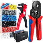 Pince � sertir et pince � d�nuder avec 1200 bo�tes � bornes sertir isol�es cosse de cable 0. 25 - 10. ...