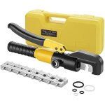 Pince � sertir hydraulique 10t avec 9 matrices hexagonales course 12mm , coffret de outil de sertissage ...