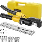 Pince � sertir hydraulique 10t avec 9 matrices hexagonales course 12mm, coffret de outil de sertissage ...