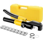 Pince � sertir hydraulique 10t avec 9 matrices hexagonales course 12mm teeno, coffret de outil de sertissage ...