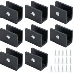 Pinces � verre pour verre, 8 pi�ces, carr�es, en acier inoxydable, pour surfaces planes de 8 � 10 mm, ...