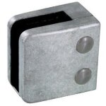 Pinces � verre pour garde - corps - mod�le 06 - carr� 55x55 mm - support plat - zamak aspect inox bross� ...