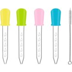 Pipette dropper, 4 pcs 5ml pipettes gradu�es plastique und 1 brosse propre, pipettes transparentes, liquide ...