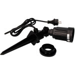 Edm - piquet de jardin tanche couleur noire 1 projecteur e27