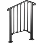 Mophorn - piquet de rampe 2 pour rampe  2 marches, noir mat mtal, utilisation extrieure