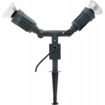 Piquet de terre avec spot de jardin double ip44 14m 2xe27 vert