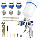 Pistolet pulv�risateur de peinture professionnel hvlp � alimentation par gravit� avec 3 buses (1, 4 mm, ...