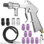 Pistolet de sablage � air comprim�, kit de sablage avec tuyau en caoutchouc de 1m avec buses de diff�rents ...