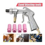 Pistolet de sablage pneumatique sableuse décapage + 4x céramique buse 4 / 5 / 6 / 7mm Pistolet de sablage pneumatique sableuse décapage + 4x céramique buse 4 / 5 / 6 / 7mm