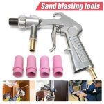 Pistolet de sablage pneumatique sableuse d�capage + 4x c�ramique buse 4 / 5 / 6 / 7mm