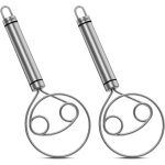 Piuluvor 2 pices fouet  pte danois fouet  pate en acier inoxydable 304 double trous pour mlanger ...