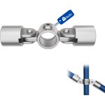 Pivot double en ligne �42 mm galvanis� argent ? collier de tube r�glable connecteur tubulaire pour rampes ...